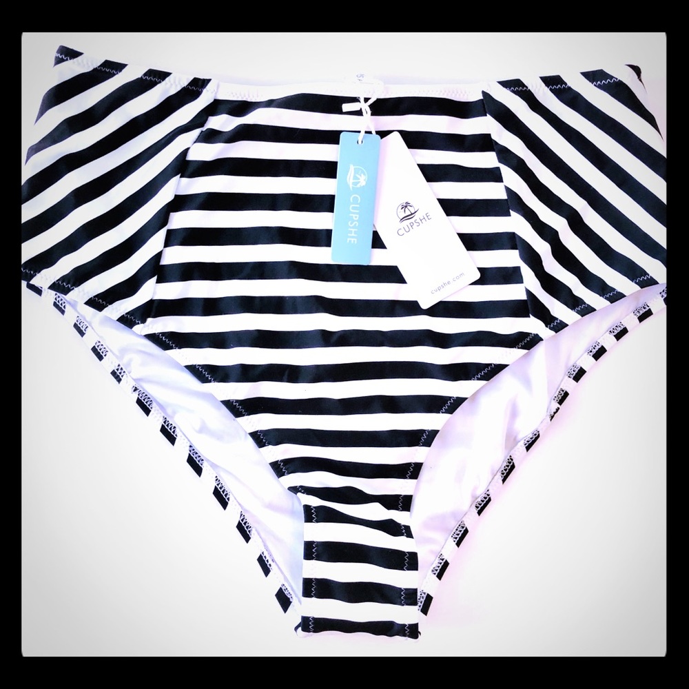 Striped Cupshe swim bottoms